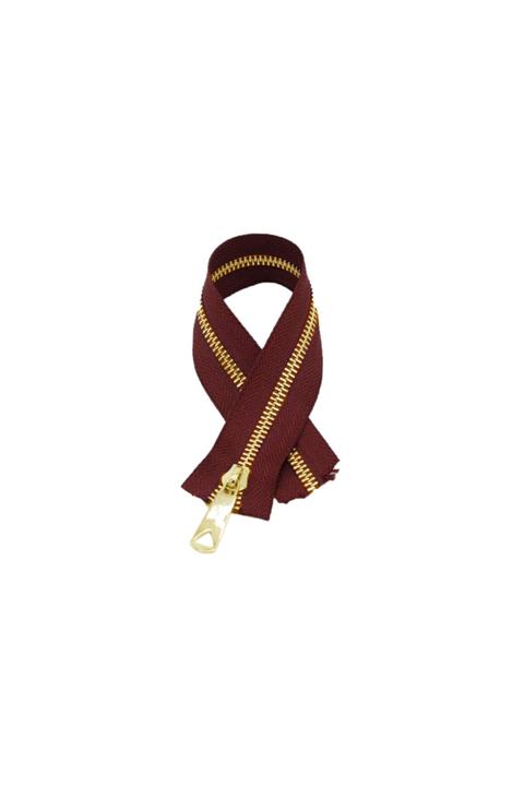 The Fabric Yarn Bordo Fermuar Altın 40 Cm
