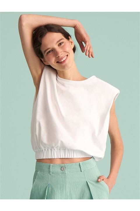 Nocturne Kadın Ekru Vatkalı Tişört