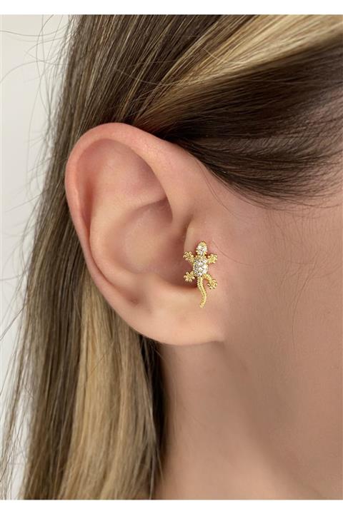 Okkostore Gold Rengi Kertenkele Tragus Piercing Cerrahi Çelik 6mm