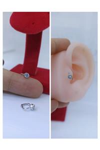 Arescollection Cerrahi Çelik Tek Taş Mini Halka Tragus Piercingi