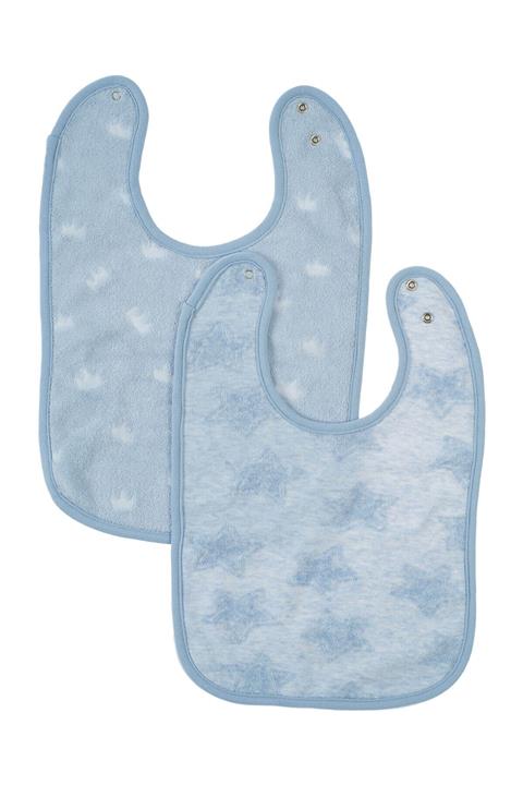 Uygun Bebe İkili Büyük Boy Mama Önlükleri 23x37 cm Çift Kat Havlu Mavi