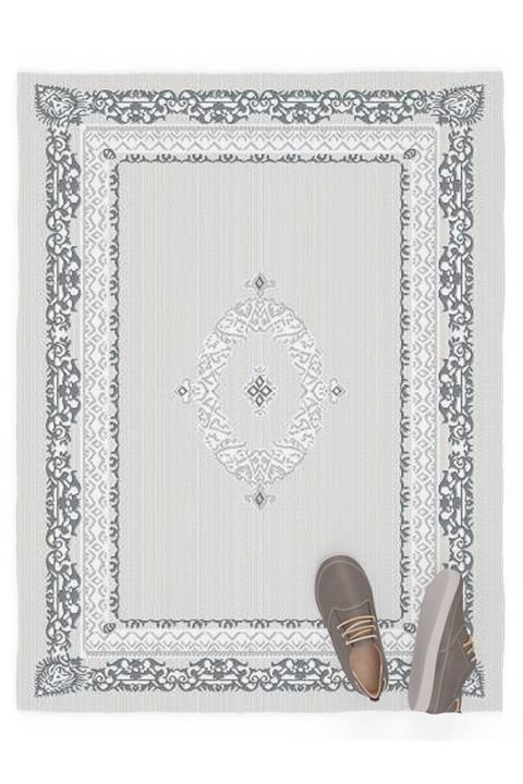 Meryemcee Home Zümre Gri Halı Örtüsü