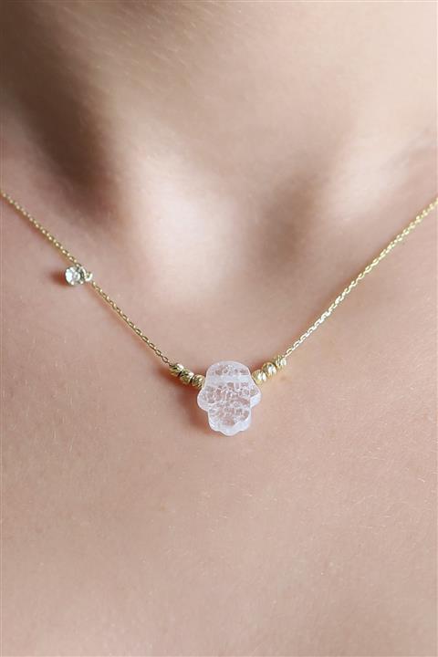 OyistGold 14 Ayar Altın Dorikalı Pırlantalı ve Zirkon Fatma'nın Eli 4 Taşlı Kolye