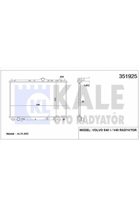 ÖZGÜÇYEDEK Motor Su Radyatoru S40 I / V40 1.6 1.8 2.0 (95 04) At / Mt