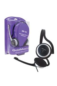 MERTER Goldmaster Hp-15 3.5mm Stereo Kablolu Mikrofonlu Kulaküstü Kulaklık Siyah