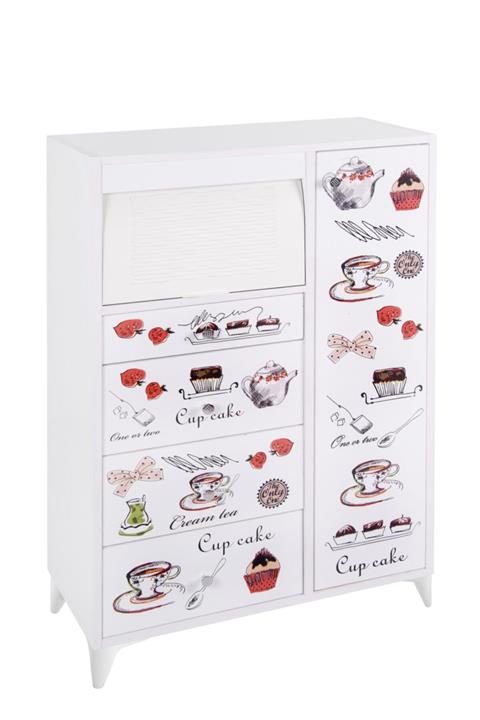 Emel Avm Ahşap Dolaplı Çekmeceli Desenli Mutfak Kiler Dolabı Büyük Ekmeklik