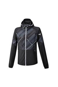 MIZUNO Printed Jacket Erkek Yağmurluk Siyah/desenli