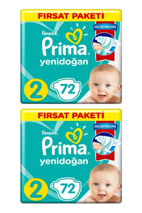 Prima Aktif Bebek Mini 2 Beden Fırsat Paketi 72x2 144 Adet Bebek Bezi