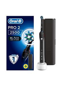 OralB Oral B Pro 2500 Şarj Edilebilir Diş Fırçası Cross Action Siyah + Seyahat Kabı Tatlı Gülüşler