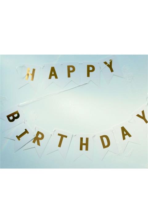 Pembe Kaktüs Altın Harfli Beyaz Bayrak Şeklinde Asma Süs