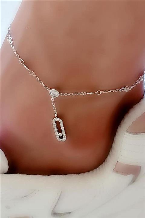 OSESHOP Zirkon Taşlı 925 Ayar Gümüş Italyan Halhal