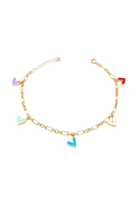 MİSS HAPPİNESS GÜMÜŞ TAKI AKSESUAR Çoklu Çift Taraflı Alice Kalp Halhal