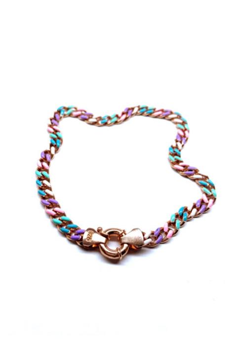 Bysevisilver Renkli Mineli Zincir Halhal