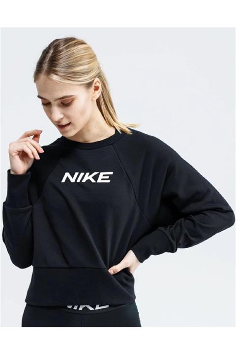 Nike Dri-fit Fleece Loose Fit Geniş Kalıp Siyah Kadın Swaetshirt