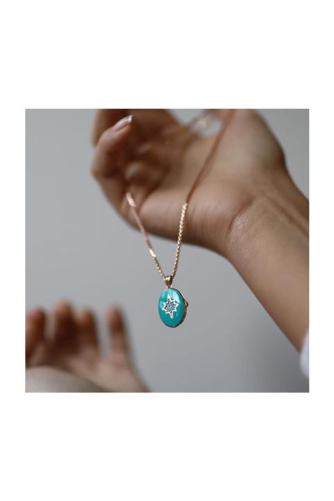 ByGoldenHouse Mineli Madalyon Kolye