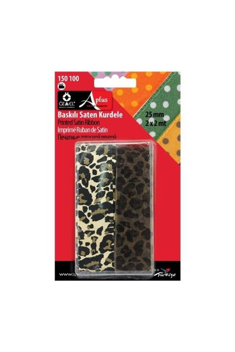 ÖZEL AŞ 150 100 Leopar Baskılı Organze Kurdela 25mm./kahve