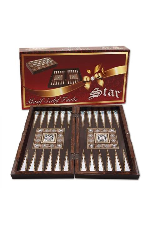 Star Oyun Masif Sedef Tavla Büyük