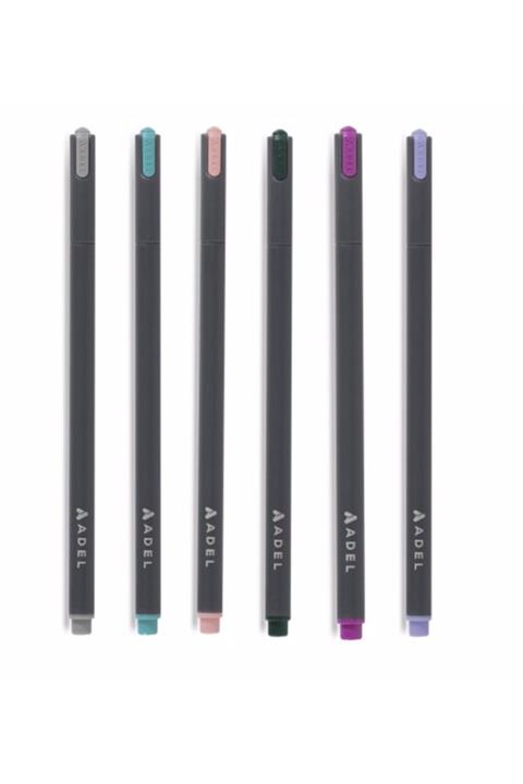 Adel Fineliner Renkli Ince Uçlu Kalem 0.4 6'lı Soft