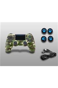 Sony Ps4 Dualshock 4 V2 Pc Uyumlu Joystick+ Analog Koruyucu+sarj Kablosu (yesil Kamuflaj)