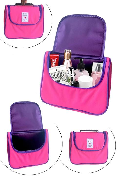 Helen's Home Seyahat Tipi Kozmetik Çantası Düzenleyici Makyaj Çantası Pembe
