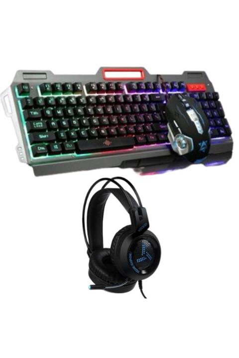 POLYGOLD Teknomarketim Rgb Oyuncu Klavyesi Ve Mouse Seti Gaming Kulaklık Kulaküstü V2000