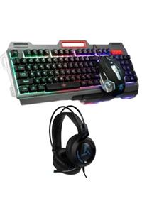 POLYGOLD Teknomarketim Rgb Oyuncu Klavyesi Ve Mouse Seti Gaming Kulaklık Kulaküstü V2000