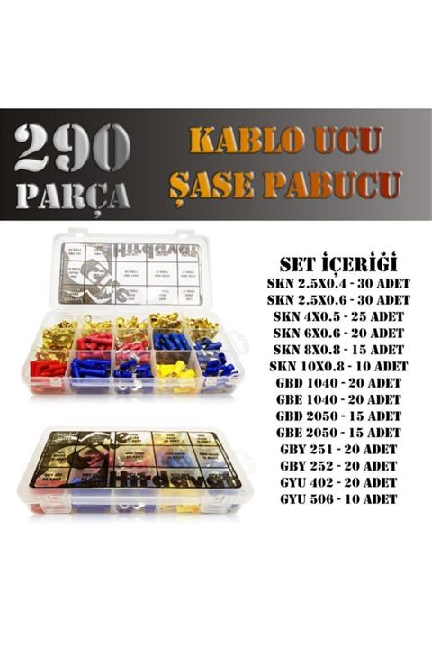 Site Hırdavat 290 Parça Yuvarlak Kablo Ucu, Ek Muf, Dişi Erkek Terminal Seti