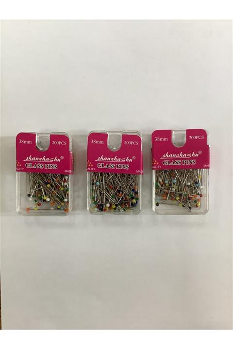 SHANZHASHU 600 Adet Renkli Cam Başlı Iğne