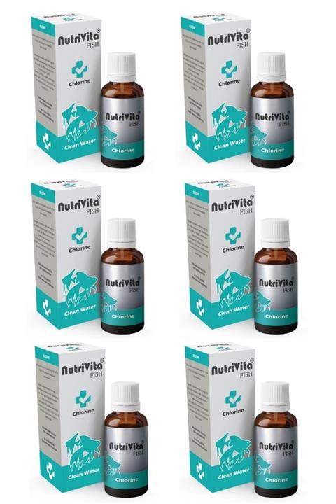 NutriVita Chlorine Balık Akvaryum Klor Giderici 30 Cc X 6 Adet