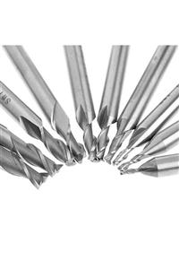 Profisher Hss Düz Shank 2 Flüt End Mill Kesici Cnc Matkap Ucu 10 Lu Set 1.5 Dan 6mm Ye