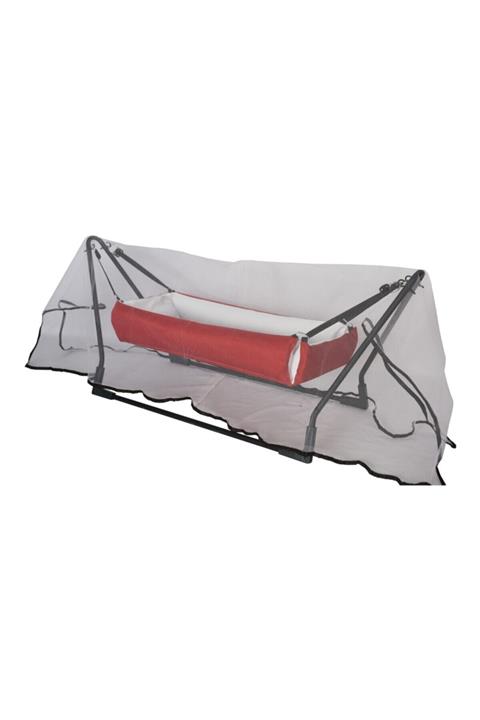 Webburada Kırmızı Tüllü Portatif Bebek Hamağı Sepet Beşik