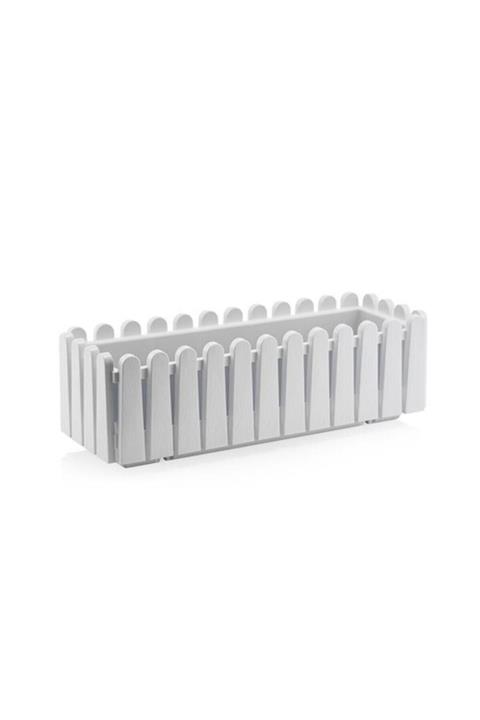 SERİNOVA Dikdörtgen Istanbul Balkon Saksı Çit Saksı (askılar Dahil ), 54 Cm Uzunluk Beyaz Renk