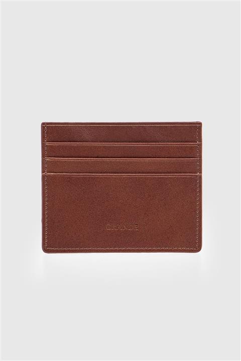 Grande 3614 Hakiki Deri Yatay Premium Süper Slim Kartlık Vejetal Taba