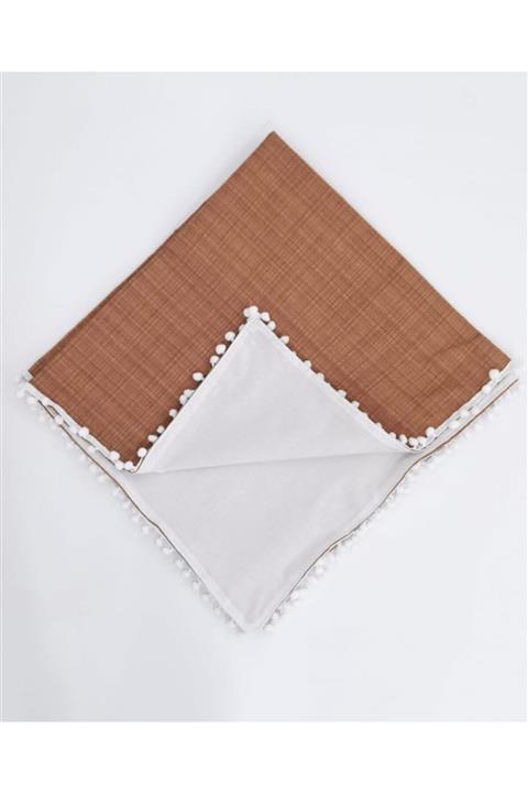 mordesign Bebek Pikesi, Kenarları Ponponlu, Kahverengi