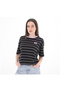 Vans 0a5arbblk1-r Razz Boxy Top Kadın T-shirt Siyah