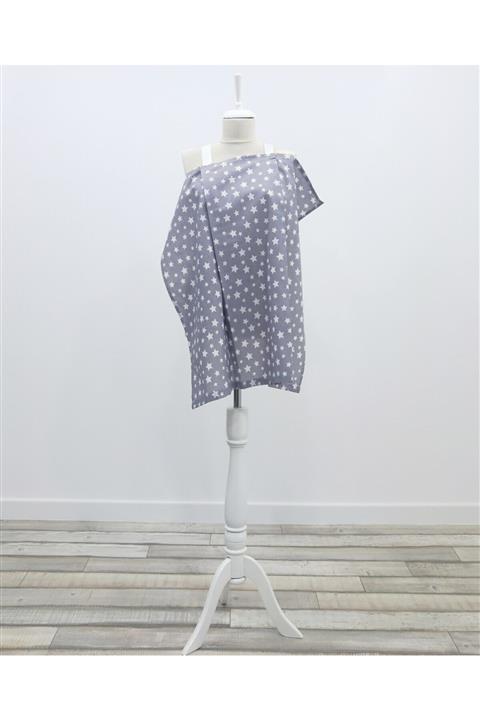 mordesign Bebek Emzirme Örtüsü / Önlüğü, Stars Serisi, Gri