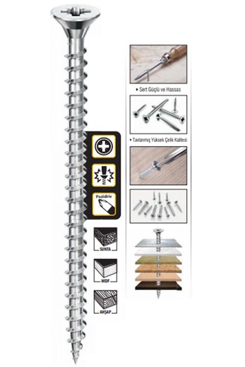 varsakaca 6x100 Sunta Vidası 500lü Paket