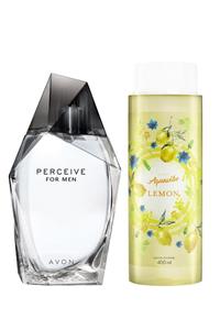 AVON Perceive Erkek Parfüm Ve Aquavibe Limon Kokulu Kolonya Paketi