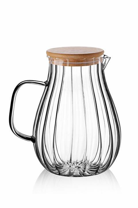 Queen’s Kitchen Bambu Kapaklı Lüx Ince Cam 1800ml Sürahi