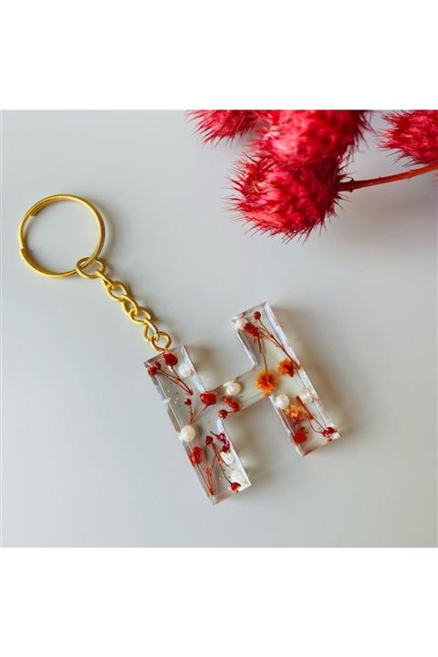 ADENBABYBUCKLES Epoksi Gold Püskül Harf Anahtarlık