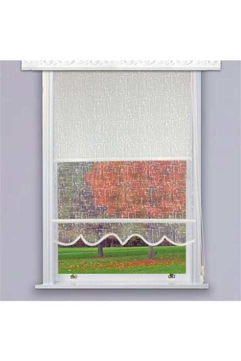 Lucra Concept Çift Mekanizmalı Tül Stor Perde Labirent Desen Krem Mt6230