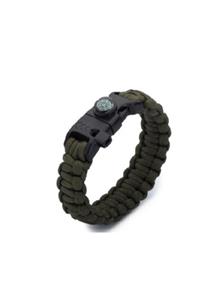 PARACORD DÜNYASI Tactical Askeri Yeşil Renk Paracord Bileklik Çok Amaçlı 5'i 1 Arada Kampçı Bileklik