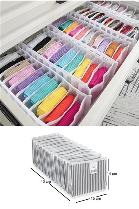 Meleni Home 3 Adet 11 Bölmeli Çok Amaçlı Akordiyon Çekmece Ve Dolap Içi Düzenleyici 15 X 43 X 14 Cm M