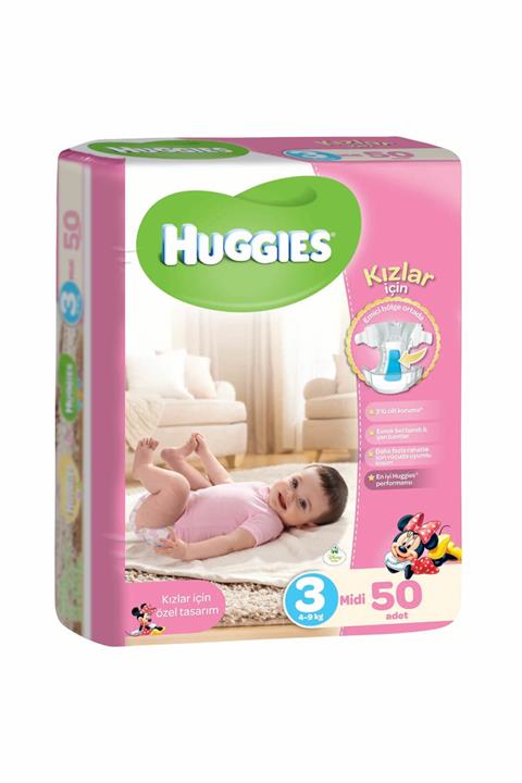 Huggies Bebek Bezi Jumbo Kız 3 Beden 50 Adet