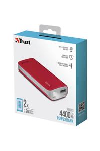 Trust 21226 4400 mAh Taşınabilir Şarj Cihazı Powerbank (Kırmızı)