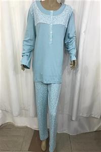 NENA COLLECTION Ultra Battal Patlı Pijama Takım-14275-turkuaz