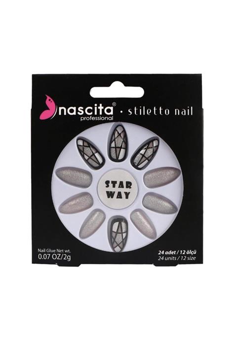 nascita Star Way Kadın Takma Tırnak 24 Adet- 12 Ölçü
