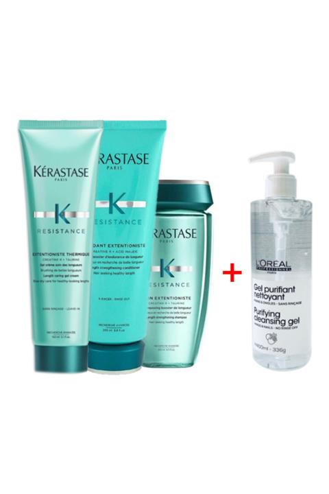Kerastase Resistance Extentioniste Saç Uzatan Şampuan 250 Ml + Kremi 200 Ml + Jel 150 Ml + Loreal Paris