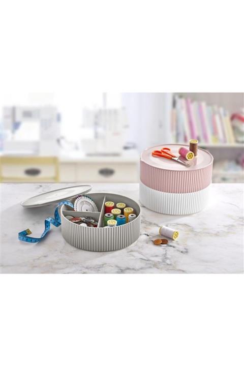 LAUREL DREAM 3 Gözlü Saklama Kabı Dikiş Ve Takı Kutusu - Pembe