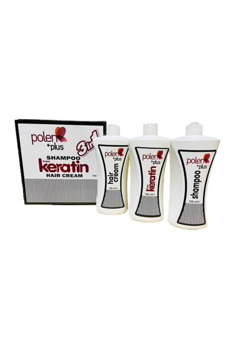 PolenPlus Brezilya Fönü 3'lü Set  Şampuan + Saç Kremi + Keratin